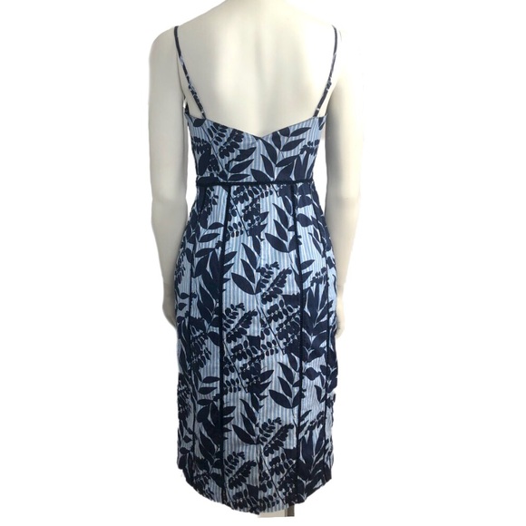 Banana Republic Blue Striped Floral Dress Size 2 - Picture 10 of 14